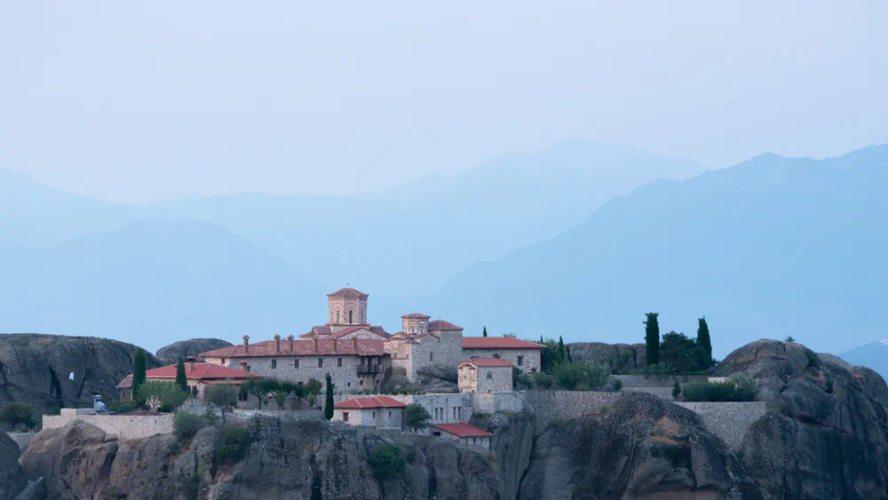 meteora monasteries at sunrise